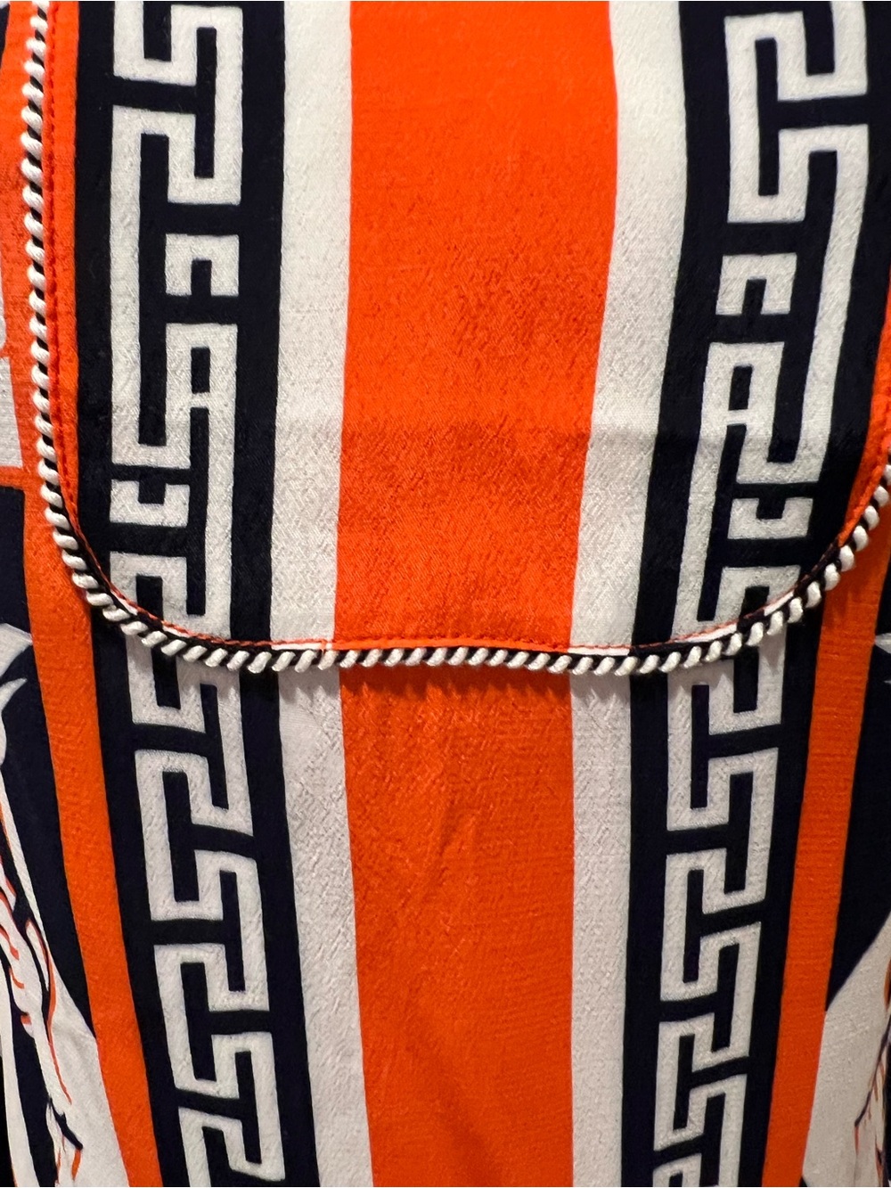 Orange & Navy Printed Shift Dress - Picture 5 of 8